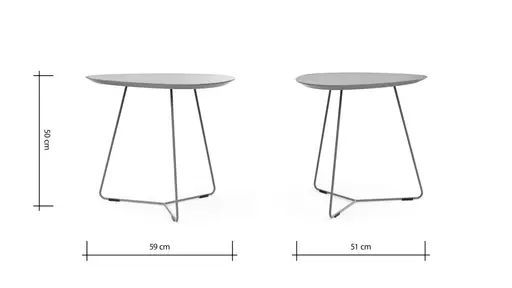 Ecktisch Fano - LBH ca. 59x50x50 cm, Fenix, Beige