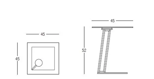 Beistelltisch Cena - LB ca. 45x45 cm, Keramik, Travertin