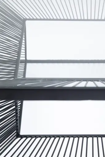 Couchtisch- LB ca. 80x80 cm, Stahl pulverbeschichtet, Glas, Schwarz