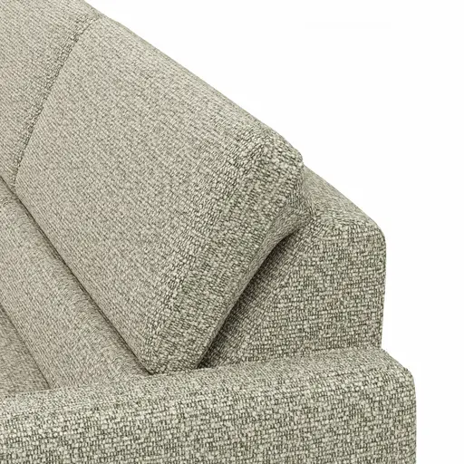 Ecksofa Valera - Longchair mit 3-Sitzer rechts inkl. Rückenlehne verstellbar, Stoff, Limone