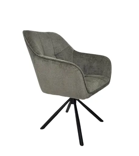 Armlehnstuhl MARLE - drehbar, Stoff, Grün