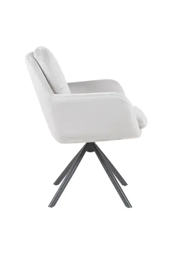 Armlehnstuhl - drehbar, Samtvelour, Hellgrau