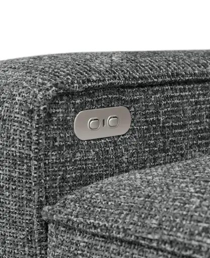 Ecksofa - 2-Sitzer mit Longchair rechts, Sitzvorzug motorisch, Stoff, Anthrazit