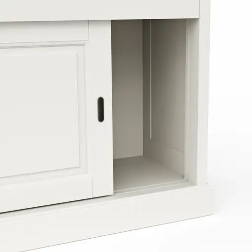 Schiebetürenschrank Louisiana - teilmassiv, Weiß