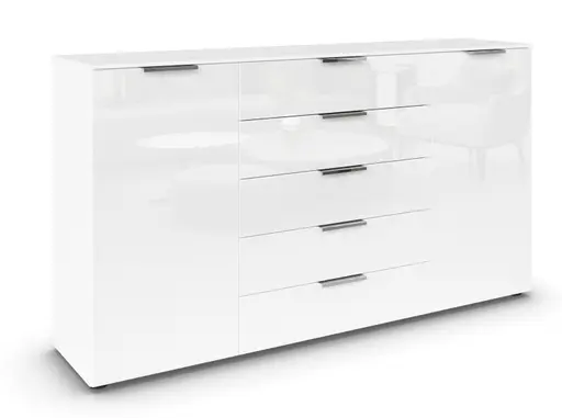 Kommode RIPP- Weiß, Glas, Weiß