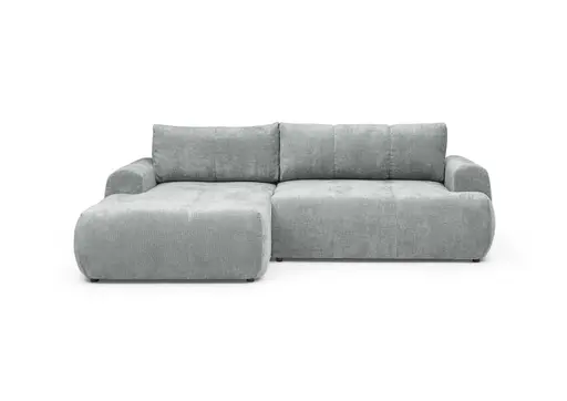 Ecksofa - Longchair links mit 2-Sitzer, Stoff, Aqua