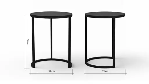 Beistelltisch Kai - LBH ca. 39x39x50 cm, Metall, Schwarz