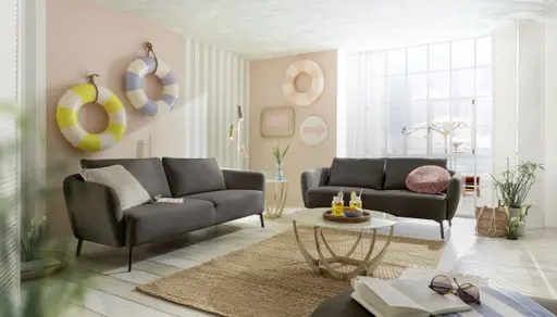 Sofa CARLLOTA - 3-Sitzer, Stoff, Espresso