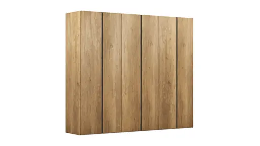 Drehtürenschrank Loretto - B ca. 280 cm, Melamin Astig hell