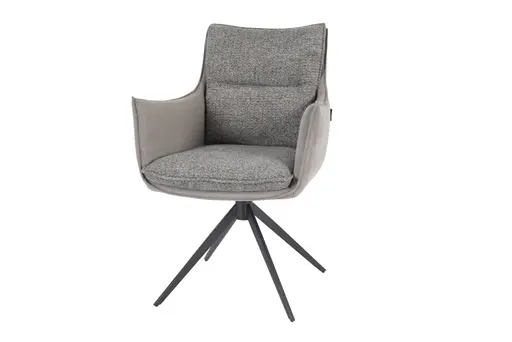 Armlehnstuhl MANDY - drehbar, Stoff, Graubeige