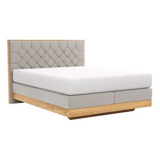 Boxspringbett Alpin Luxe - Liegefläche ca. 160x200 cm, Stoff, Graubeige
