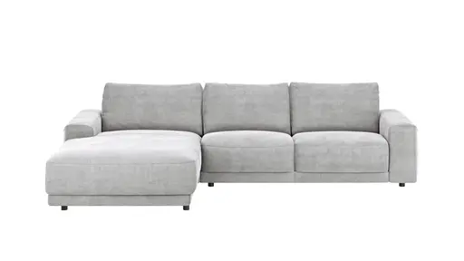 Ecksofa Balok - Longchair groß links mit 2,5-Sitzer, Stoff, Eisengrau