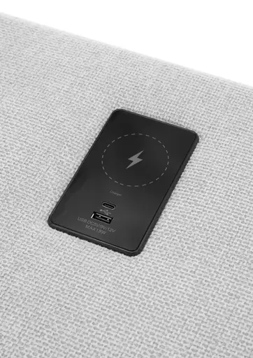 Nachttisch- Inkl. Ladeport, Stoff, Anthrazit