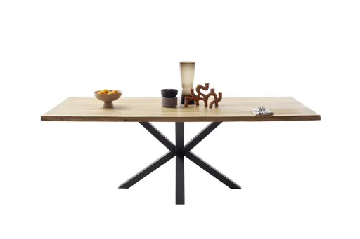 Esstisch - LB ca. 200x100 cm, Wildeiche massiv geölt, Baumkante