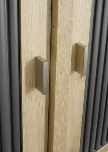 Jalousieschrank - Eiche Nachbildung, Graphit