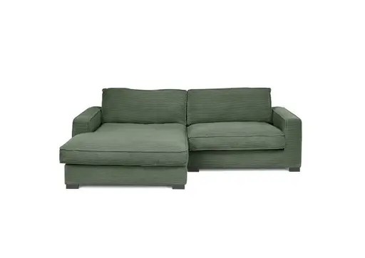 Ecksofa - Ecke links, 2-Sitzer, Stoff, Grün