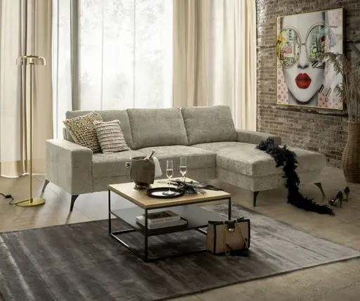 Couchtisch - LB ca. 70x70 cm, Wildeiche Massiv, Schwarz