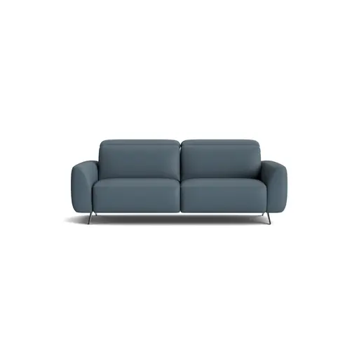 Sofa Arona - 2-Sitzer inkl. 1x Relaxfunktion motorisch und 3x Kopfteil verstellbar, Leder, Eisblau