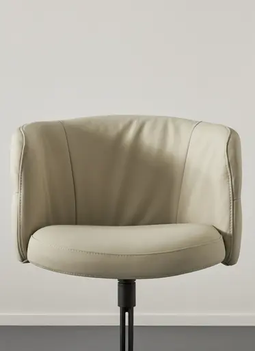 Armlehnstuhl Milana - drehbar, Leder, Offwhite