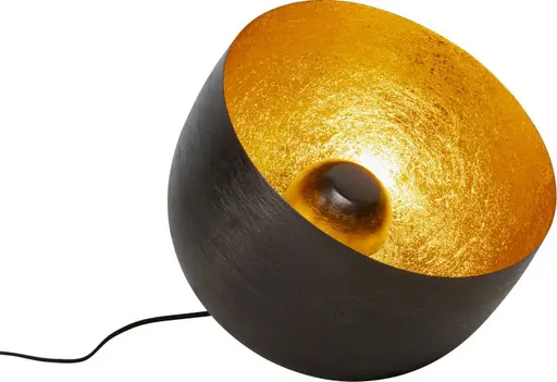 Bodenleuchte- DH ca. 35x31 cm, Stahl vernickelt, Schwarz, Gold