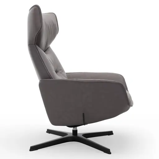 Relaxsessel Helge - Leder, Silber