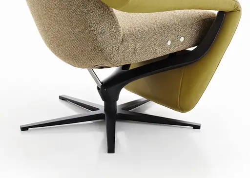 Sessel - Relaxfunktion motorisch, Stoff/Leder, Gelb/Grün