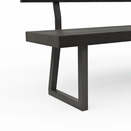 Holzbank Clifton - mit Rückenlehne, Breite ca. 200cm, Zerreiche massiv, smoked