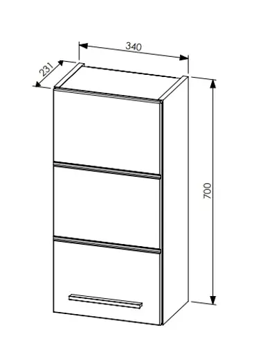 Hängeschrank- B ca. 34 cm, Vintage Holz, Schwarz, Matt, Tiefzieh