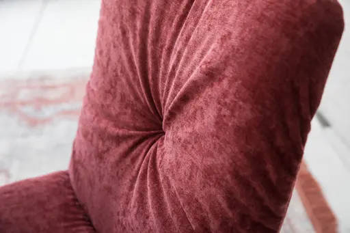 Stuhl Pelle - Stoff, Weinrot, Schwarzgrau, Kufe