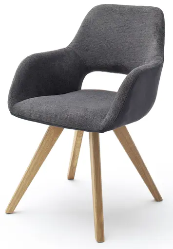 Armlehnenstuhl MACIE - Stoff, Anthrazit