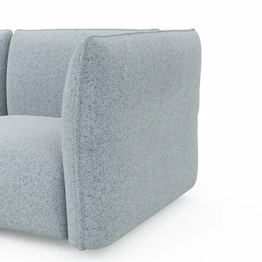 Ecksofa Motone - Ecke links mit 2,5-Sitzer, Stoff, Hellblau