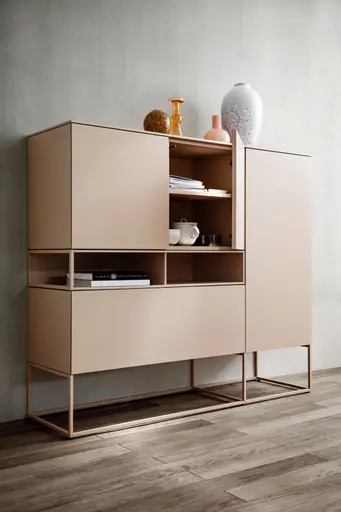 Highboard Catona - Lack, Puder