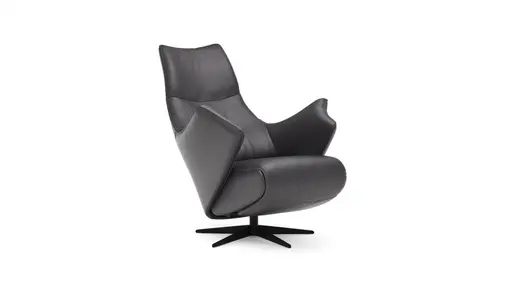 Relaxsessel Girona -  Relaxfunktion (motorisch), Leder, Schwarz