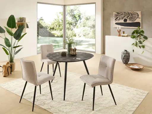 Stuhl - Bouclé, Hellgrau