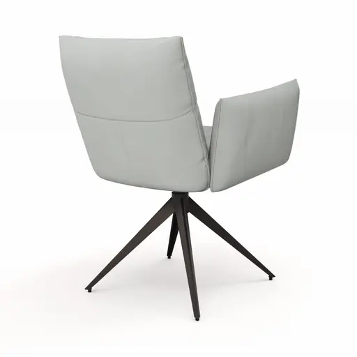 Armlehnstuhl Coscino - Leder, Hellgrau