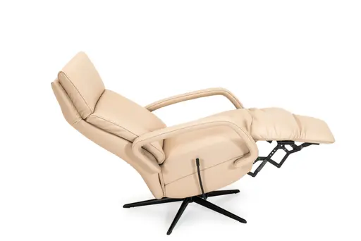 Sessel - Größe M, Relaxfunktion, Leder, Beige