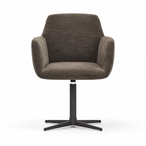Armlehnstuhl Nashville - drehbar, Stoff, Dunkelbraun
