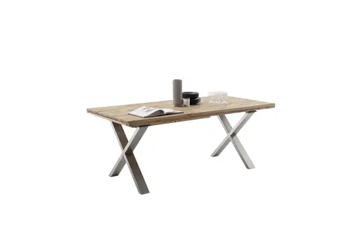 Esstisch - ausziehbar, LB ca. 200 (300)x100 cm, Wildeiche massiv