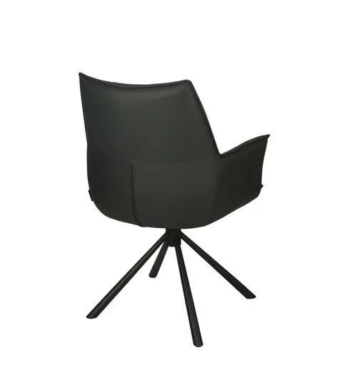 Armlehnstuhl MAKANA - drehbar, Stoff, Schwarz