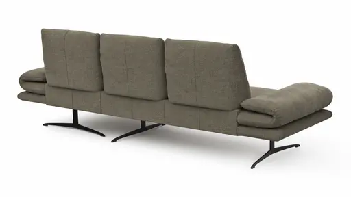 Ecksofa Lucero - 2-Sitzer mit Longchair rechts, Stoff, Olivgrün