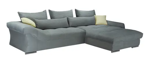 Ecksofa - 2-Sitzer, Ecke rechts, Stoff,  Dunkelgrau