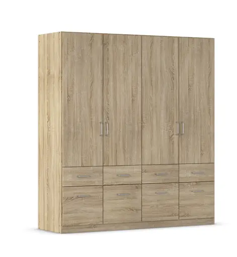 Drehtürenschrank- B ca. 181 cm, Eiche Dekor