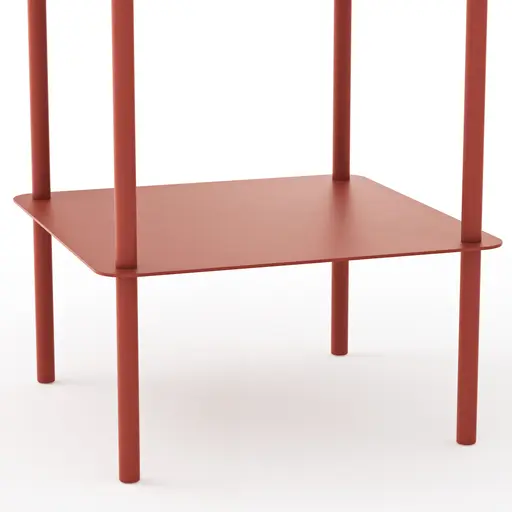 Beistelltisch Dagny - BHT ca. 40x55x40 cm, Quadratisch, Metall, Camparirot