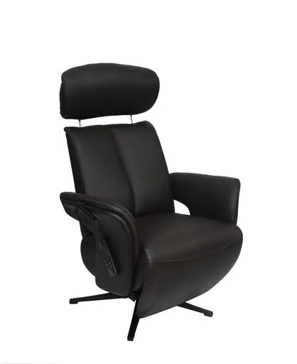 TV-Sessel MATHIS - drehbar, Aufstehhilfe, Relaxfunktion, Kopfteilverstellung, Leder, Chocolate