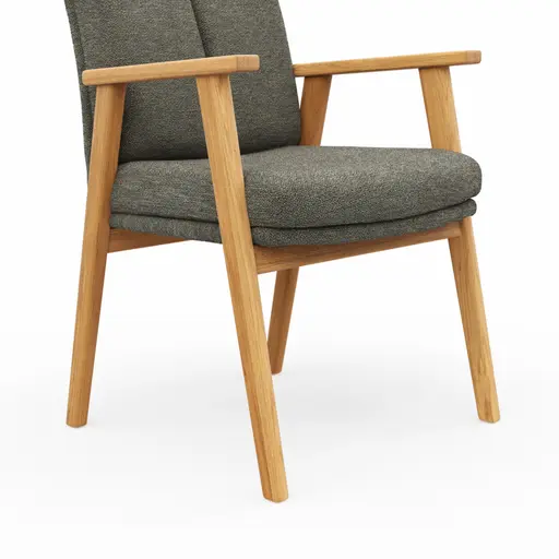 Armlehnstuhl Flore 2 - Stoff, Graugrün