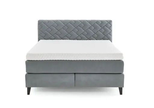 Boxspringbett - Liegefläche ca. 180x200 cm, Stoff, Graublau
