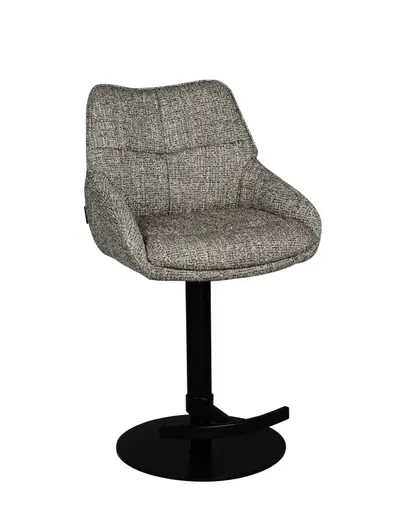 Barhocker MATTEA - drehbar, höhenverstellbar, Stoff, Braun