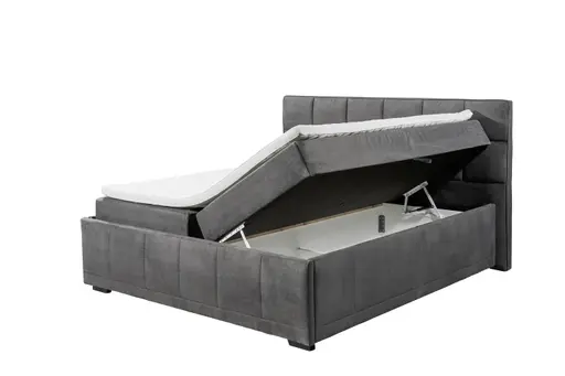 Boxbett - Liegefläche ca. 180x200 cm, Stoff, Anthrazit