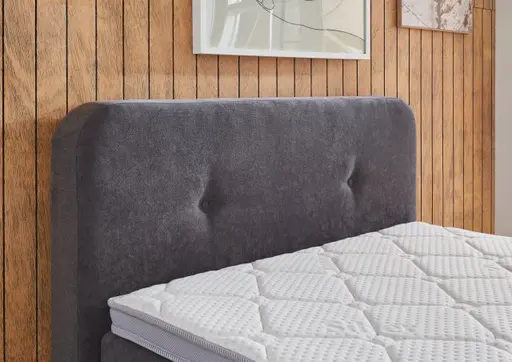 Boxbett - Liegefläche ca. 120x200 cm, Stoff, Grau