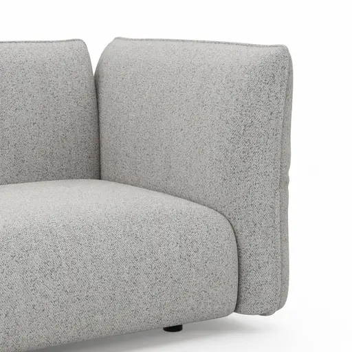 Ecksofa Motone - Ecke links mit 2,5-Sitzer, Stoff, Hellgrau